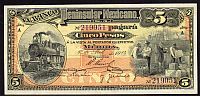 P-S465a, 1914 Banco Peninsula Mexicano 5 Pesos, GemCU